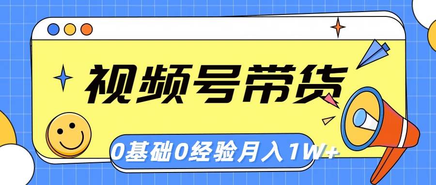 视频号轻创业带货，零基础，零经验，月入1w+