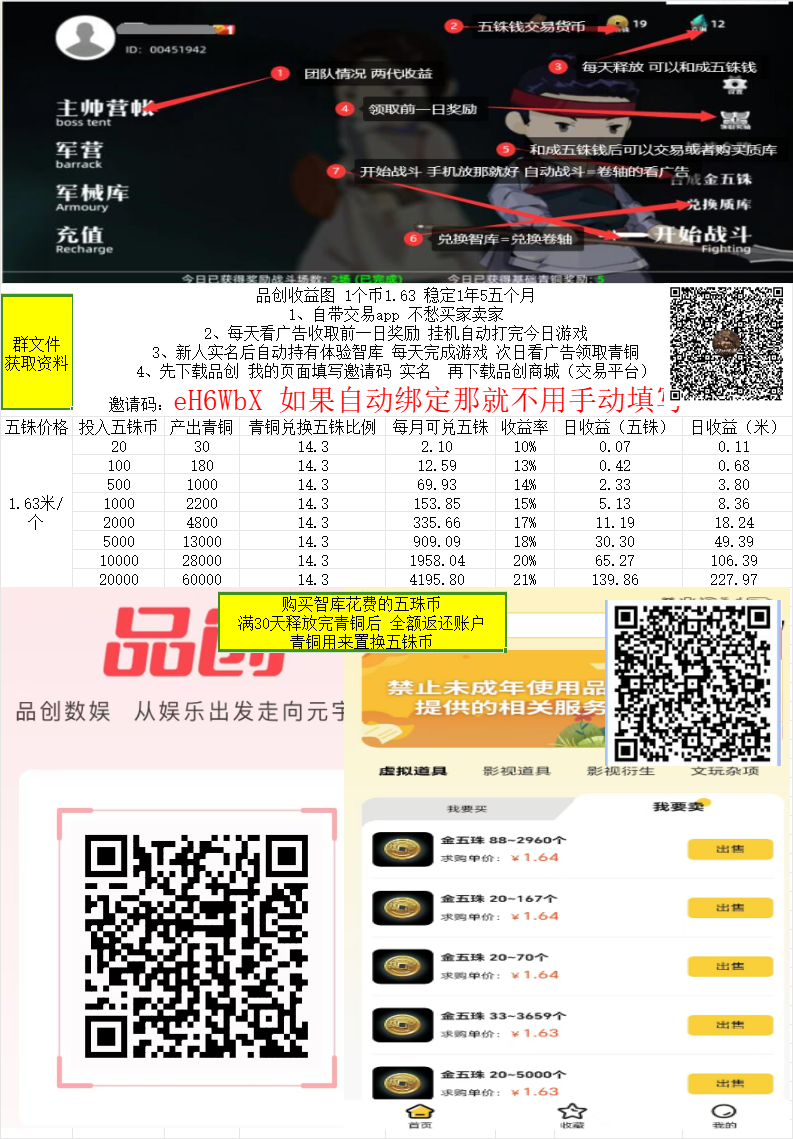 动创数娱 游戏打金+复投模式 每天3分钟 自带交易app 1个1.78米